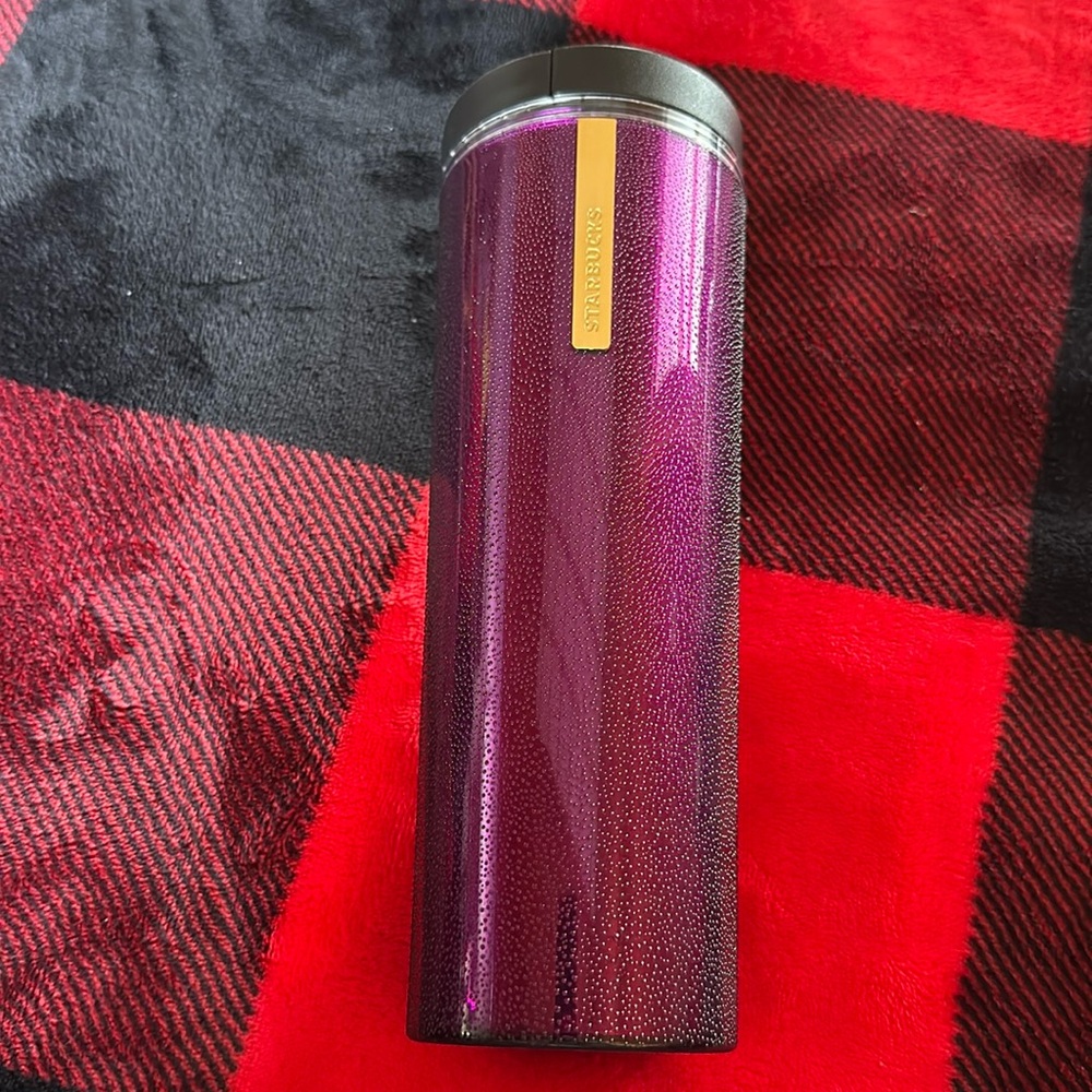Starbucks Double Walled Plastic Purple Textured Tumbler